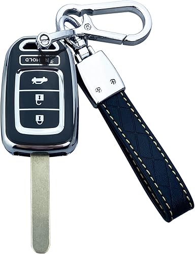 Funda para llavero compatible con Honda Accord Civic Fit CR-V HR-V Crosstour Accesorios (negro)