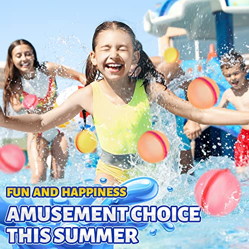 Siiy Reusable Water Balloons, Quick Fill Self-Sealing Water Bombs, Eco-Friendly Fun Wate Toys For Kids And Adults, Perfect For Summer Outdoor Activities, Parties And Pool Games - Pack Of 6 Pink #TOP1