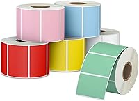 Vista 9 de Etiquetas térmicas directas circulares rosas de 2 pulgadas, calcomanías térmicas directas redondas autoadhesivas, etiquetas adhesivas multiusos