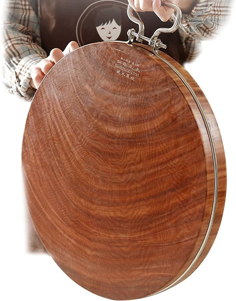 Household Wooden Cutting Boards, Round Solid Wood Kitchen Double-Sided Cutting Boards, Used for Cutting Vegetables, Meat, Fruits, Etc.,39cm,50cm