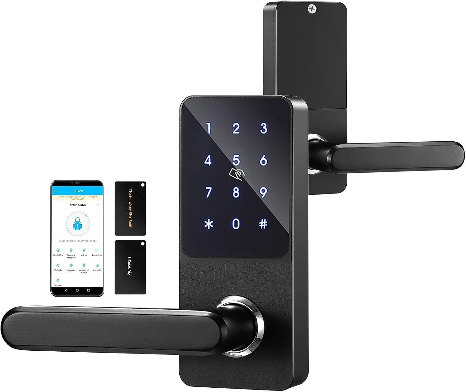 Left Handle Smart Keypad Door Lock, Electric Door Handle