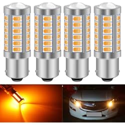 Led Intermitente Para Auto KATUR 4 unids BAU15S 7507 PY21W 5630 33-SMD Ámbar 900 lúmenes Super Brillante LED Gire Cola Cola de Freno Luz de señal de Parada Bombilla