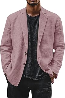 Chaquetas de traje casuales para hombre, 2 botones, ligeras, de algodón, lino, ajuste regular, cárdigan ligero, uso diario, negocios, trabajo
