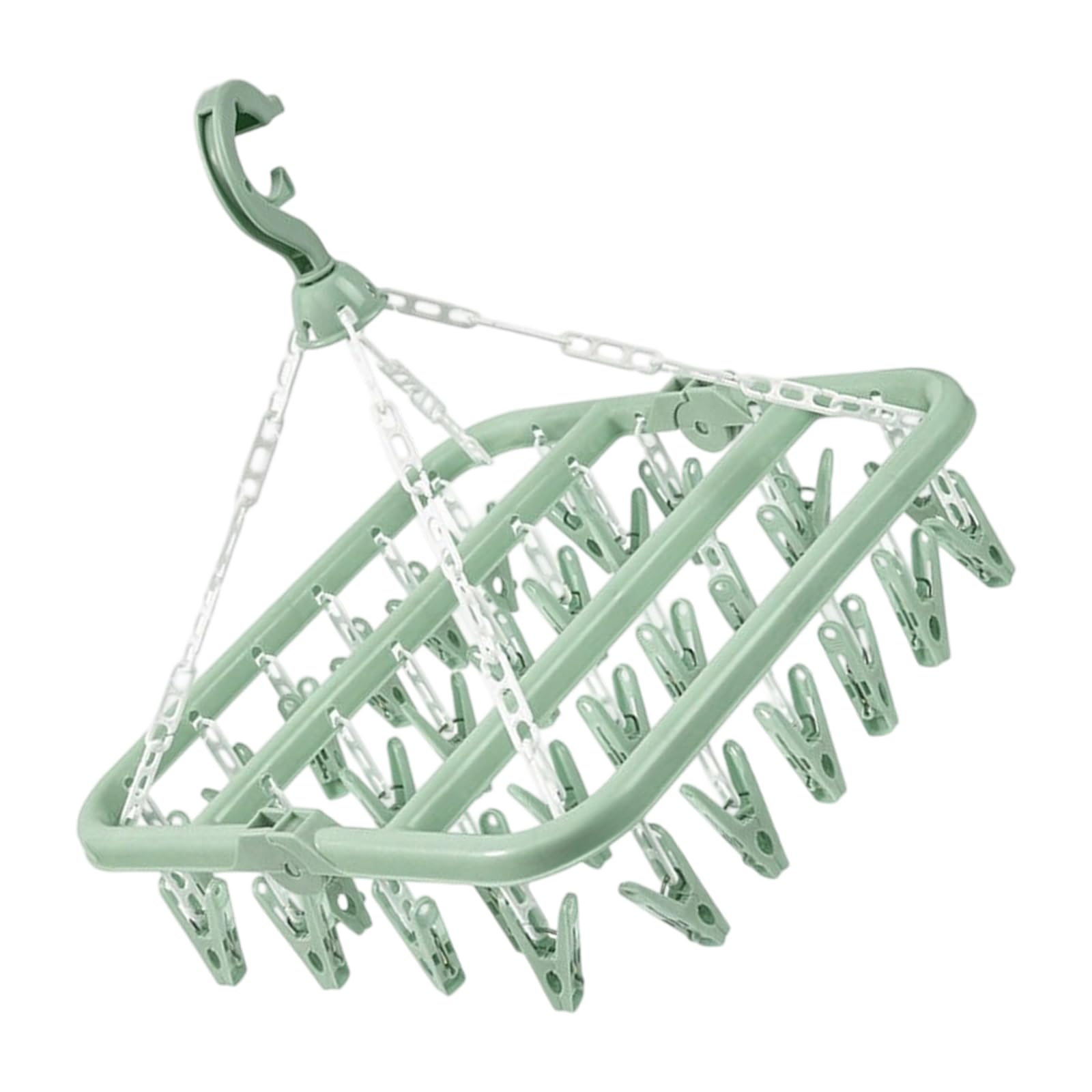 carotoe Multiple Clip Clothes Drying Rack 32 Hooks Windproof Fasteners Construction Home Organization Essential Sturdy Clothes Hanger with Clips