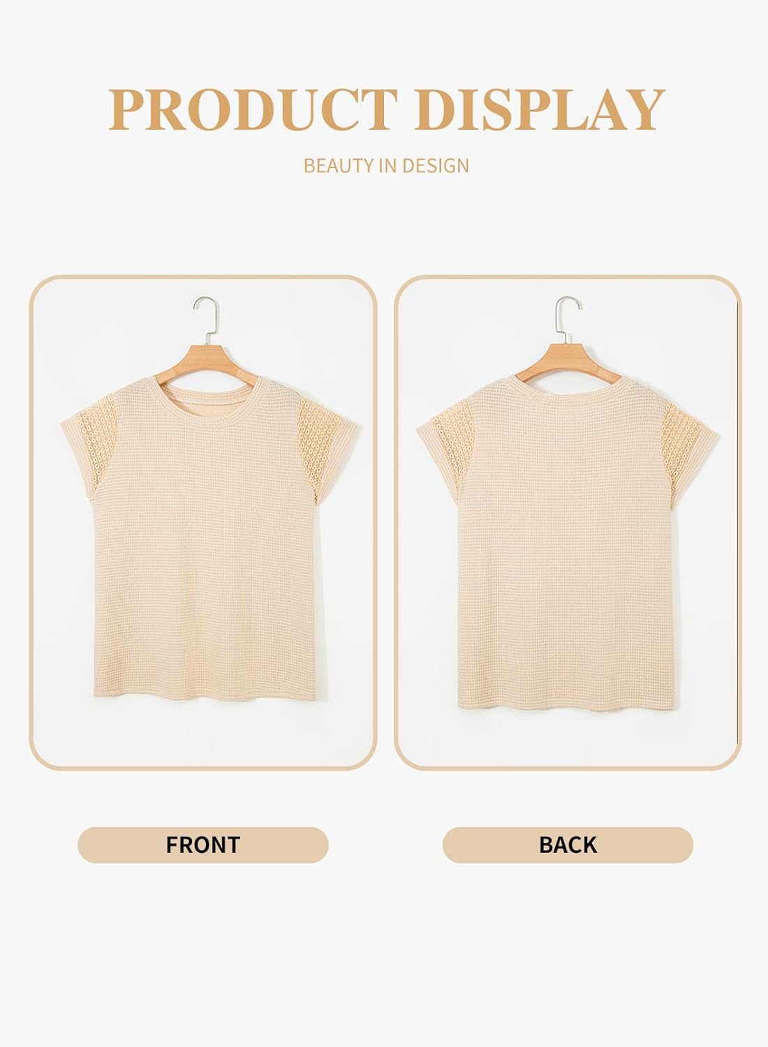 Eytino Plus Size Tops for Women Waffle Knit T-Shirts Round Neck Short Sleeve Casual Loose Basic Tee Blouses(1X-5X) - Image 4