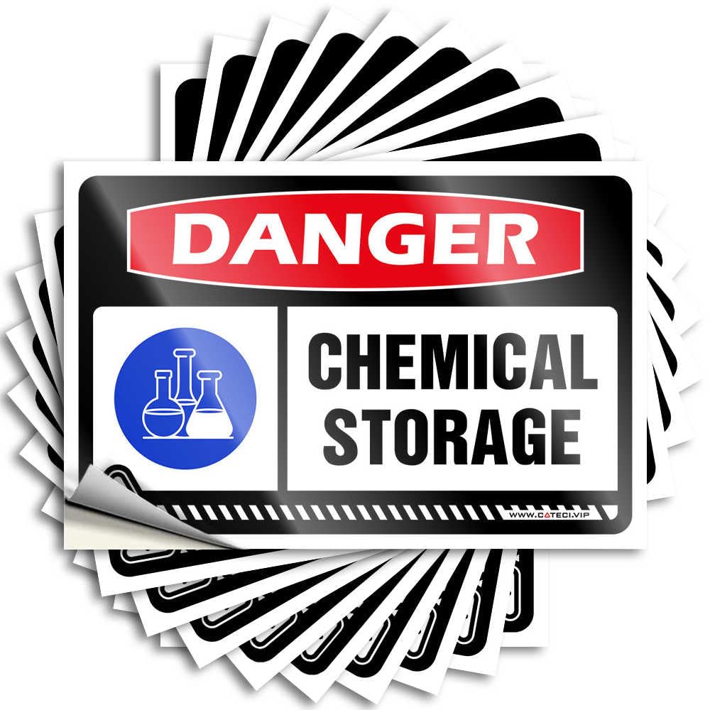 Quote Scented Camping Decor for Camper Waterproof - Danger Chemical Storage Fun Self Adhesive Decal for Cars Use(8X12CM)
