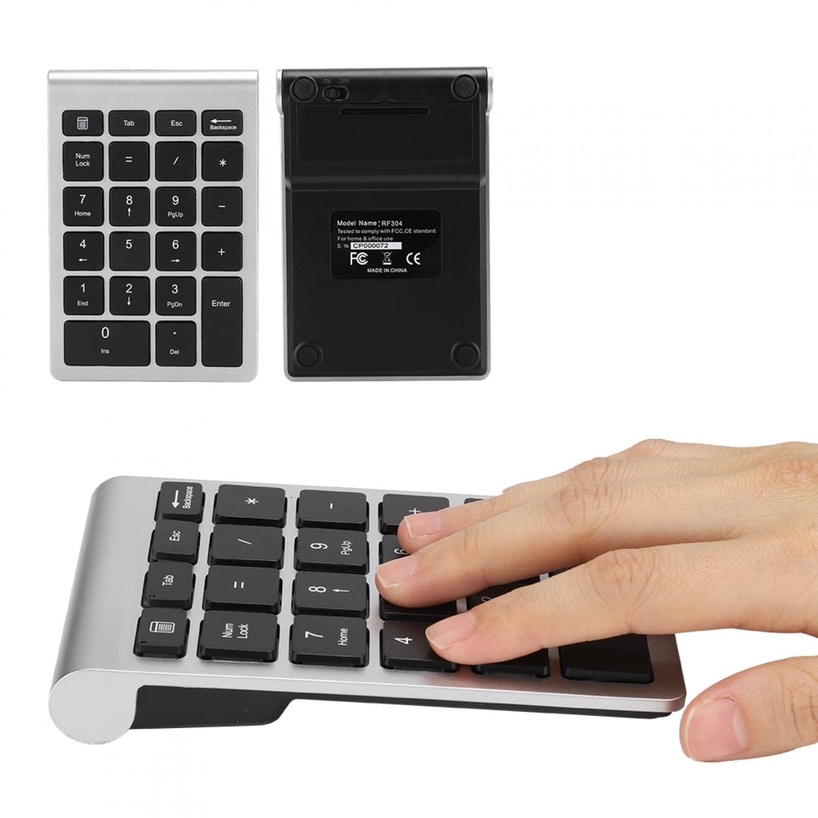 Agatige Pavé Numérique sans Fil Portable, 2,4G avec Récepteur USB Mini Clavier Numérique à 22 Touches pour Ordinateur de Bureau Ordinateur Entrée de Données de Raccourci PC (Noir)