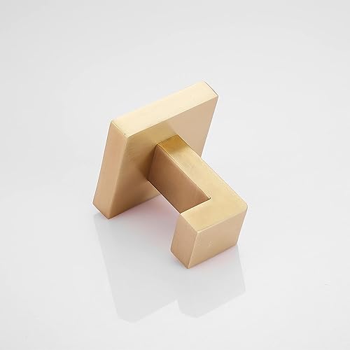 Miniatura 6 de Beelee Ganchos de pared dorados cepillados, paquete de 4 ganchos para toallas de baño, ganchos para batas de acero inoxidable SUS 304, colgador de