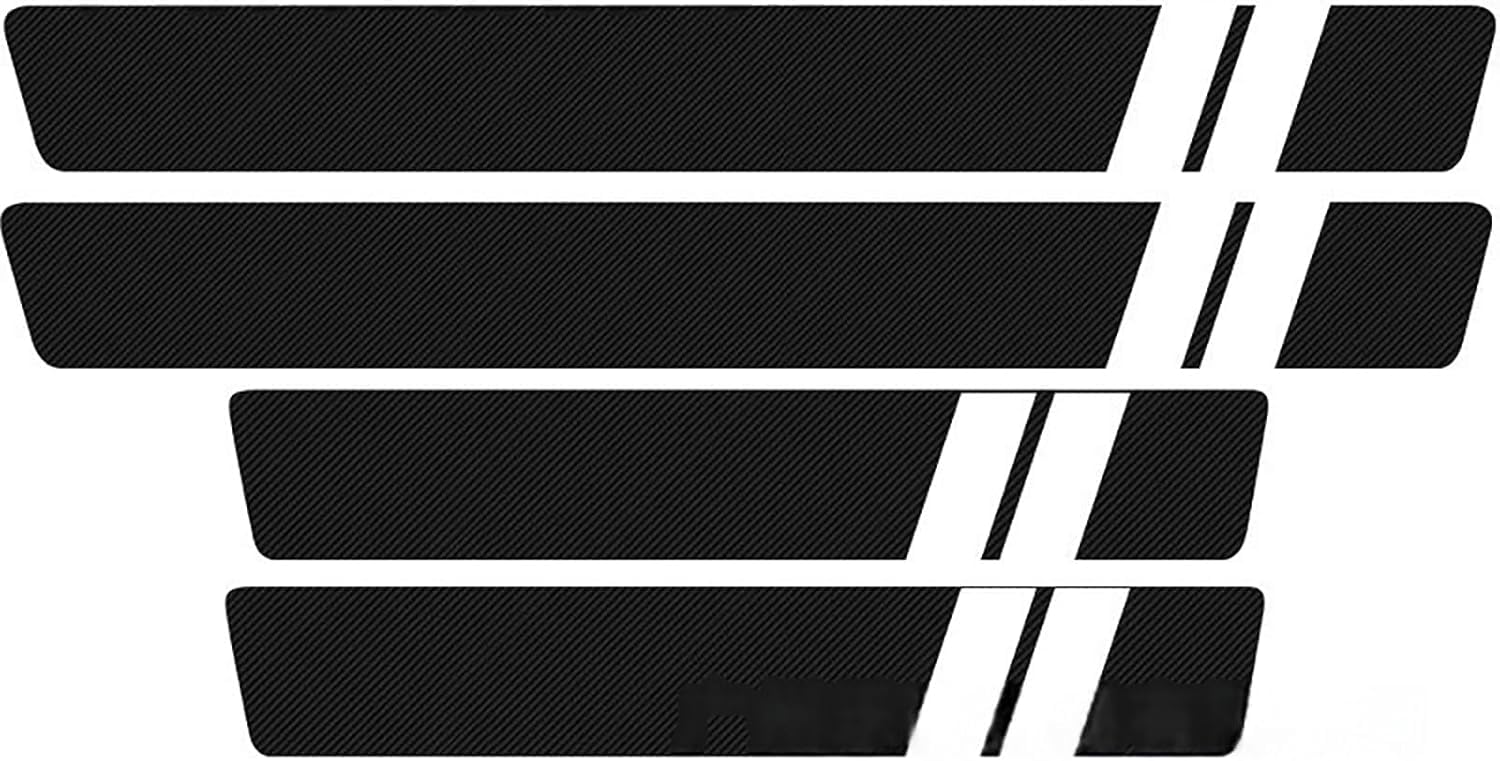 RCZHAK Car Door Sill Protector for Leapmotor C10, Carbon Fibre Anti Scratch Waterproof Self Adhesive Scuff Plate Protector Strip,C White
