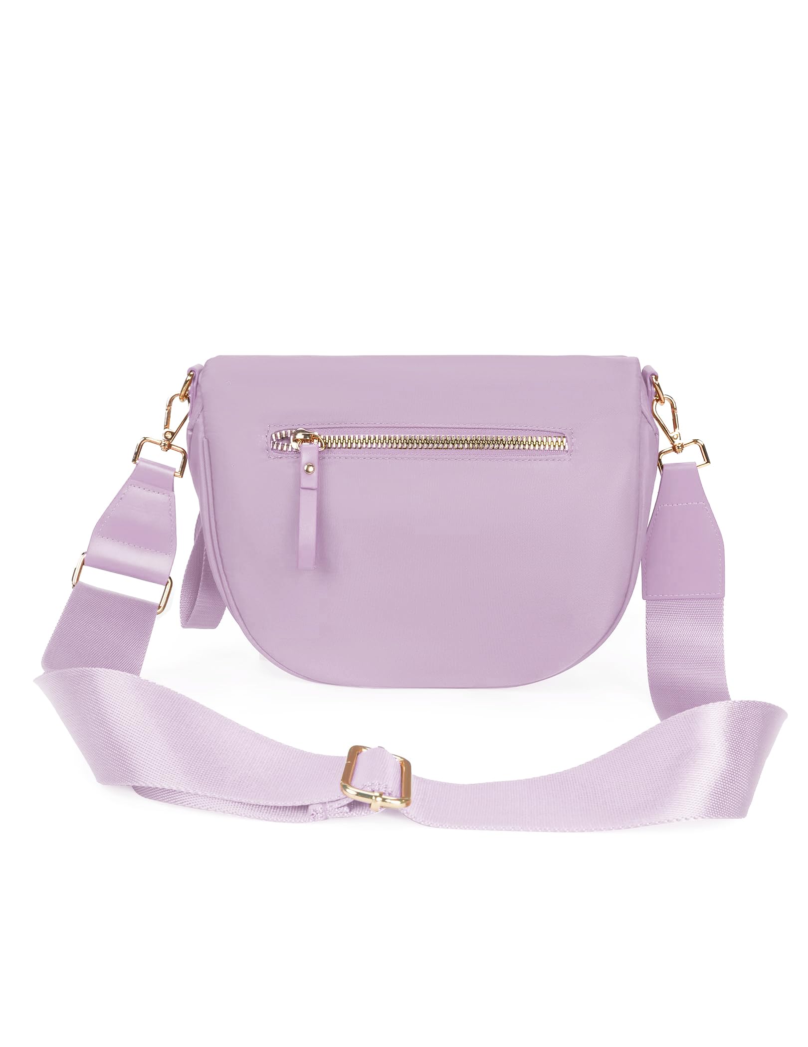 FEIBOON Spacious Nylon Crossbody Bag Bum Bag Handbags Wallets Purses Trendy Shoulder Bag for Women (Light purple) view 2