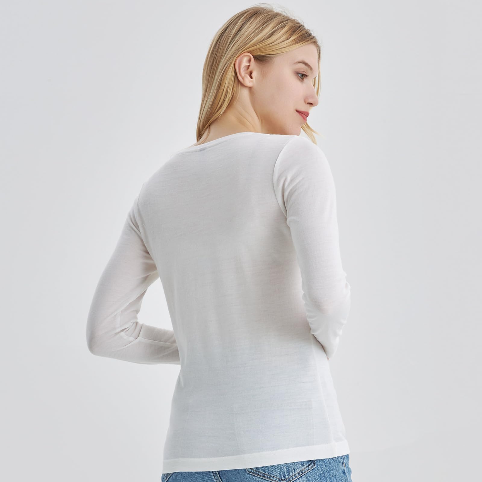Merino Protect Suéter De Lana Merino 100% Mujer Camiseta Térmica Ropa Interior Ligera Suave Ideal para Senderismo Esquí