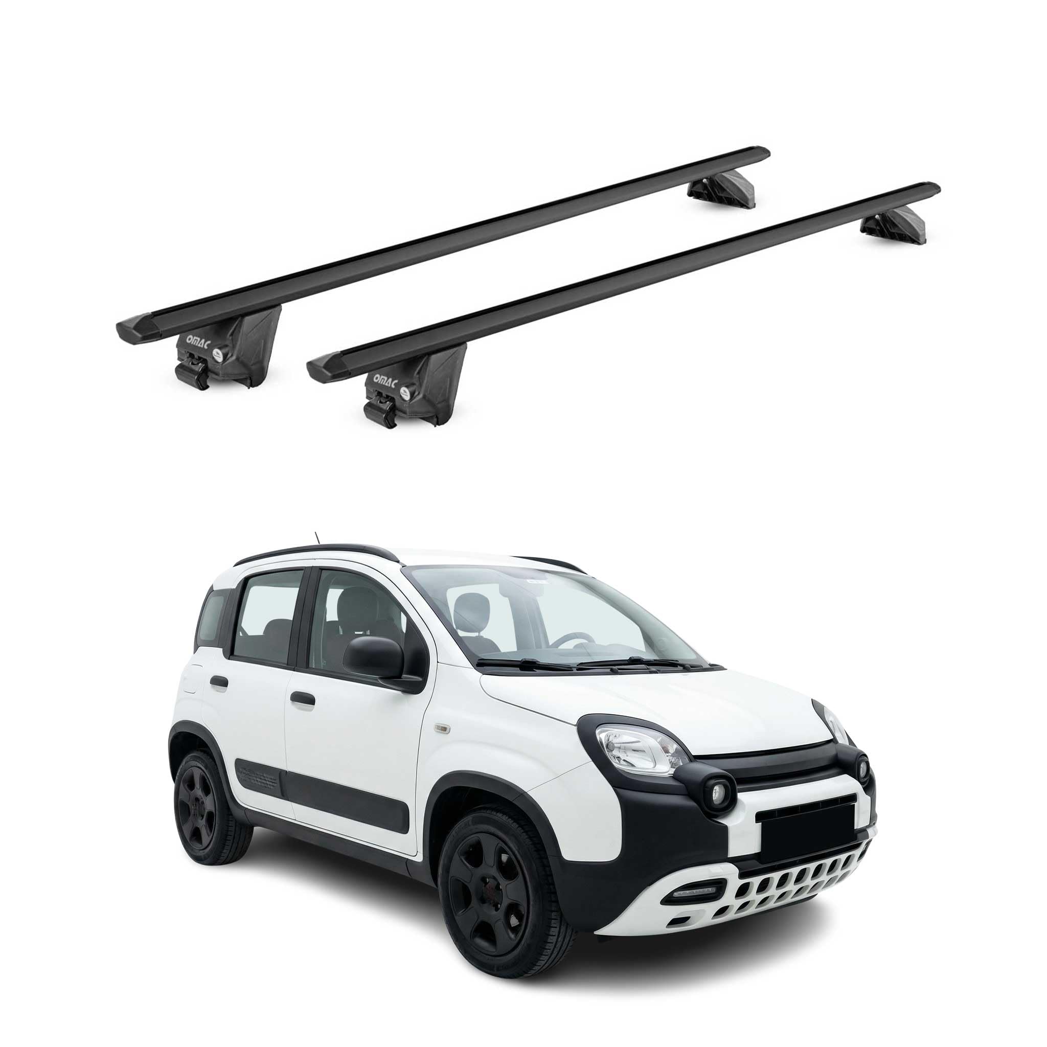 OMAC Barre Portatutto Alluminio TÜV geprüft per Mini Countryman U25 2024-2026 – per Rail Tetto Integrati – T Nut – Max 100 kg – 2 Schlösser Nero