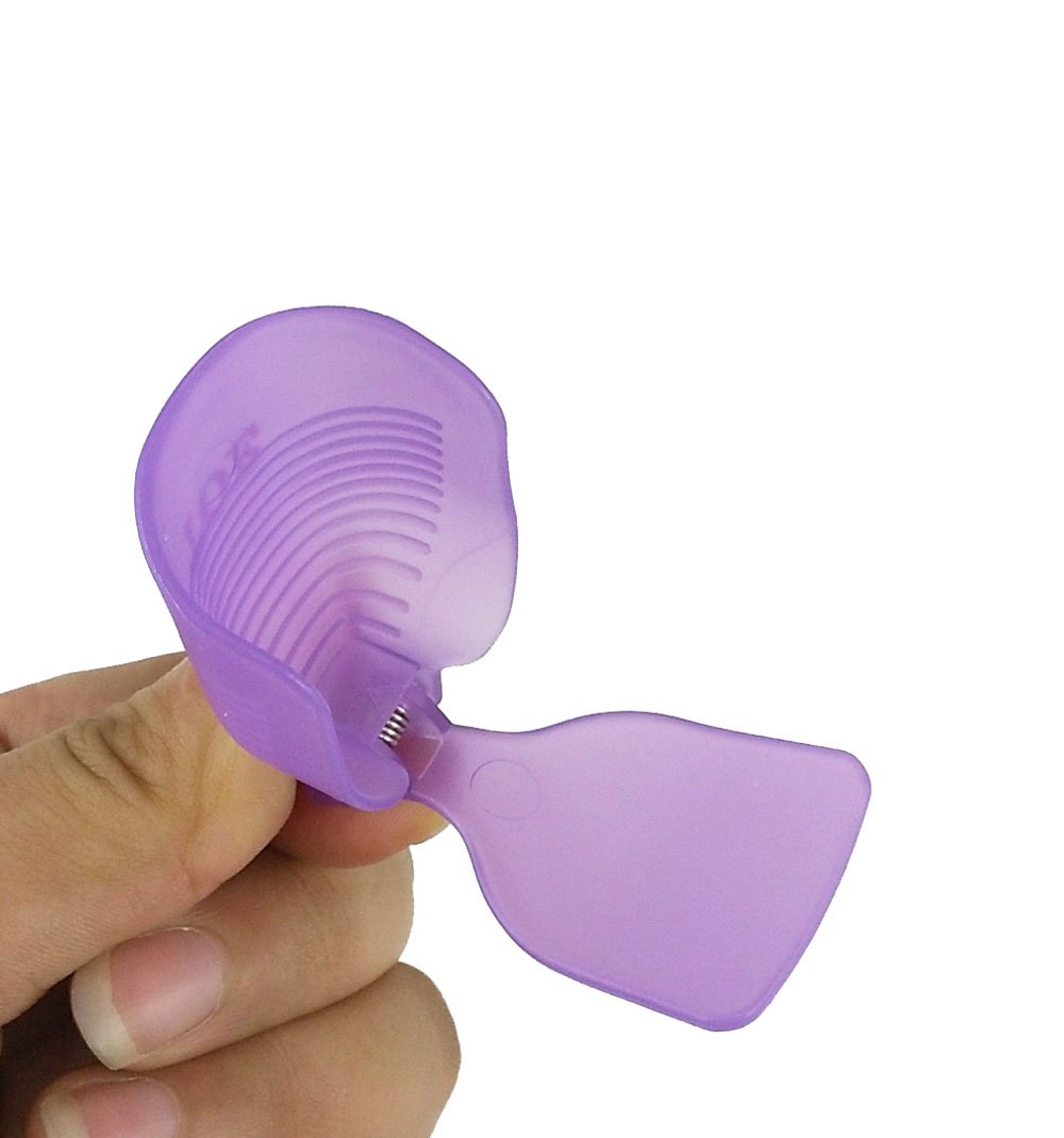 yueton Pack of 10 Reusable Toenail Nail Art Soak Off Cap Clip UV Gel Polish Remover Tool (Purple)
