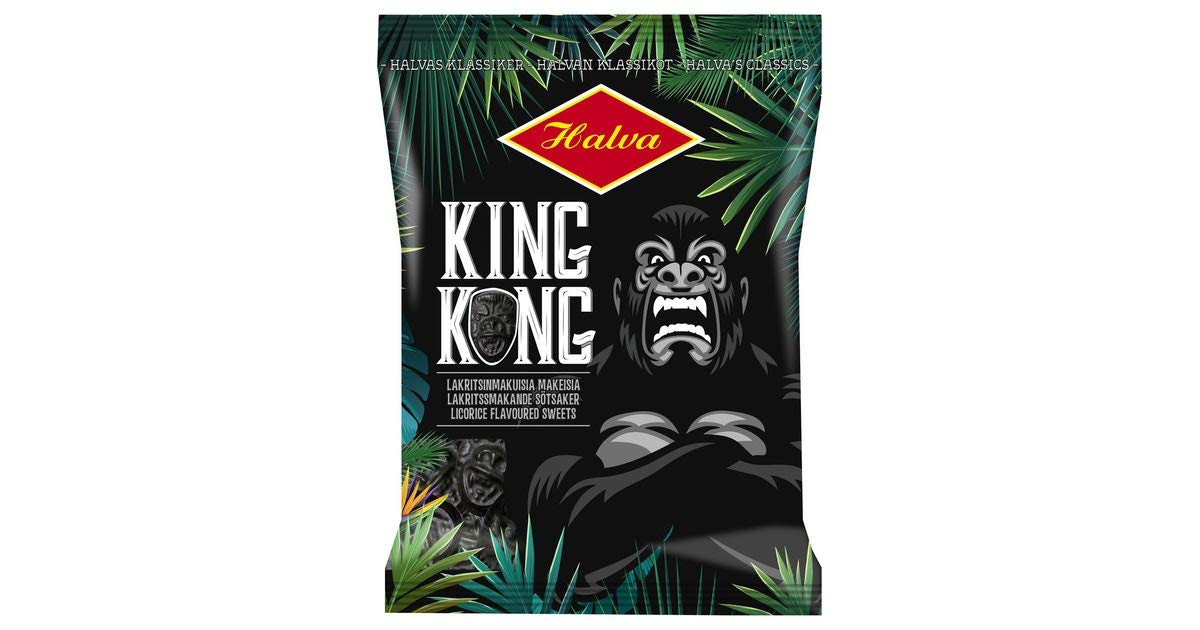 Halva King Kong réglisse original en lot de 24 paquets de 135g pour vos pauses gourmandes