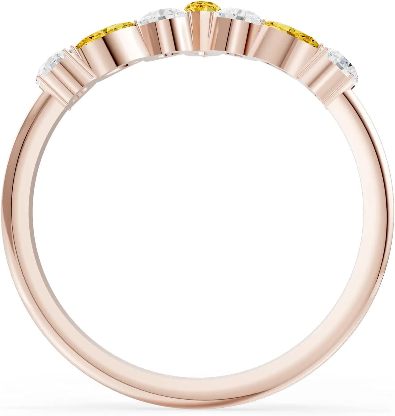 PEORA Marquise Cut Citrine Stackable Band Available in Solid 10K, 14K or 18K Ring – White, Yellow or Rose Gold