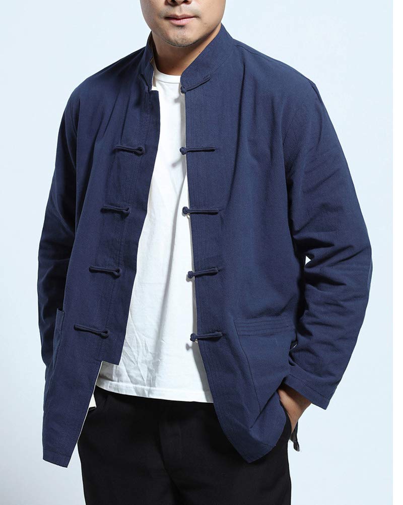 Hombre Mujer Reversible Ambos Lados Capa Chaqueta Traje Tang Chino Tradicional Manga Larga Artes Marciales Kung fu Camisa