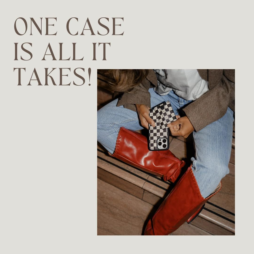 Walli Cases for iPhone 14 Pro Max Case Aesthetic Magnetic Wallet Phone Case Card Holder, Holds up to 2 Cards - Cute, Trendy Phone Cover for Women fits iPhone 14 Pro Max, with Kickstand & Finger Strap