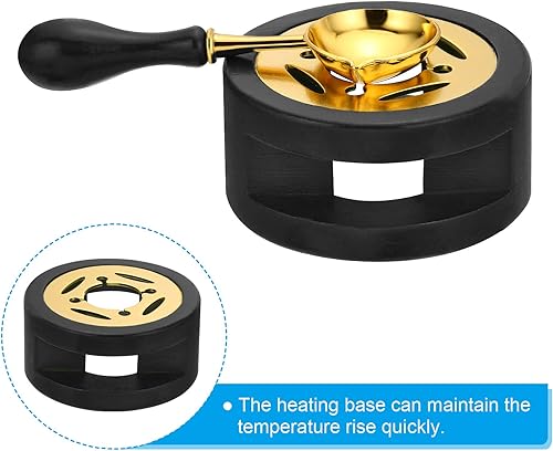 Miniatura 4 de PATIKIL Kit de sellado de cera, calentador de sellos de cera con cuchara de fusión, estufa de fusión retro, herramienta de horno para sellado de