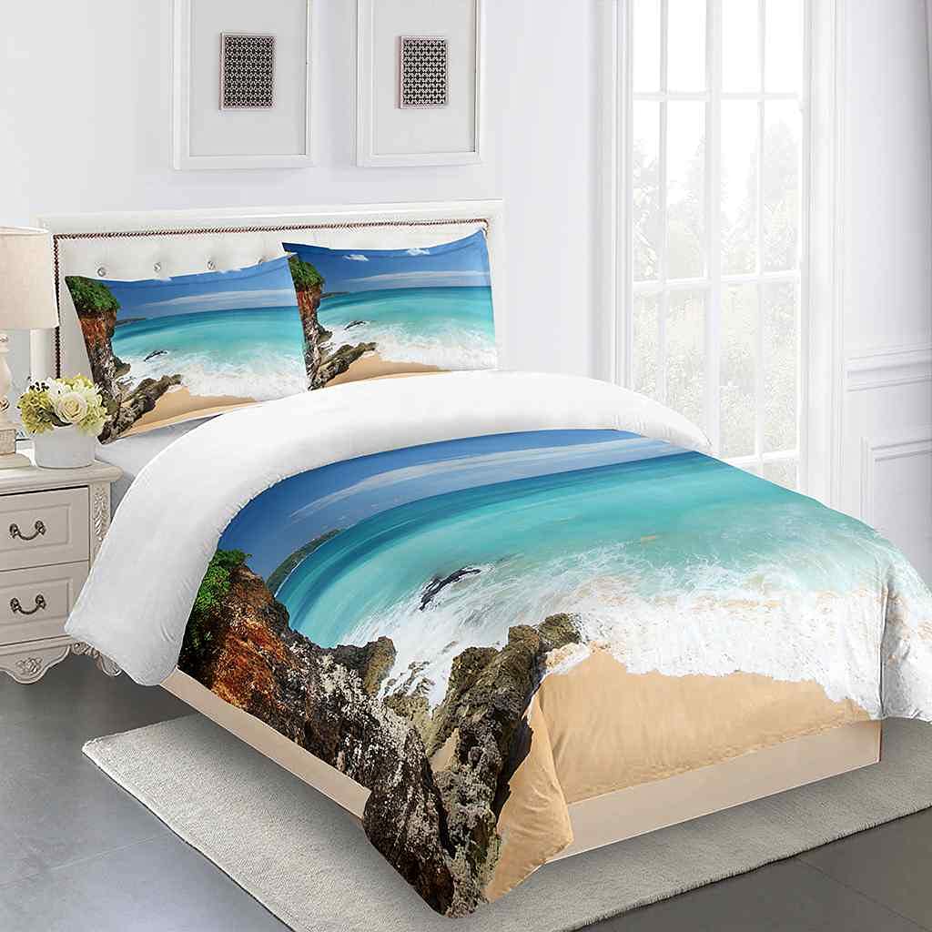 Copripiumino Matrimoniale Blu Oceano 250x200 Cm In Microfibra Ultra Morbida