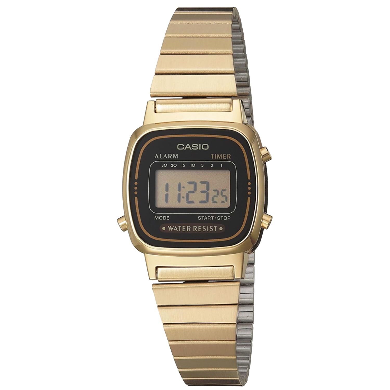 SMIORAS Reloj Digital para Mujer Color Dorado. Cronómetro, Alarma, Señal Horaria, 7 temporizadores. Día, Fecha y Mes.