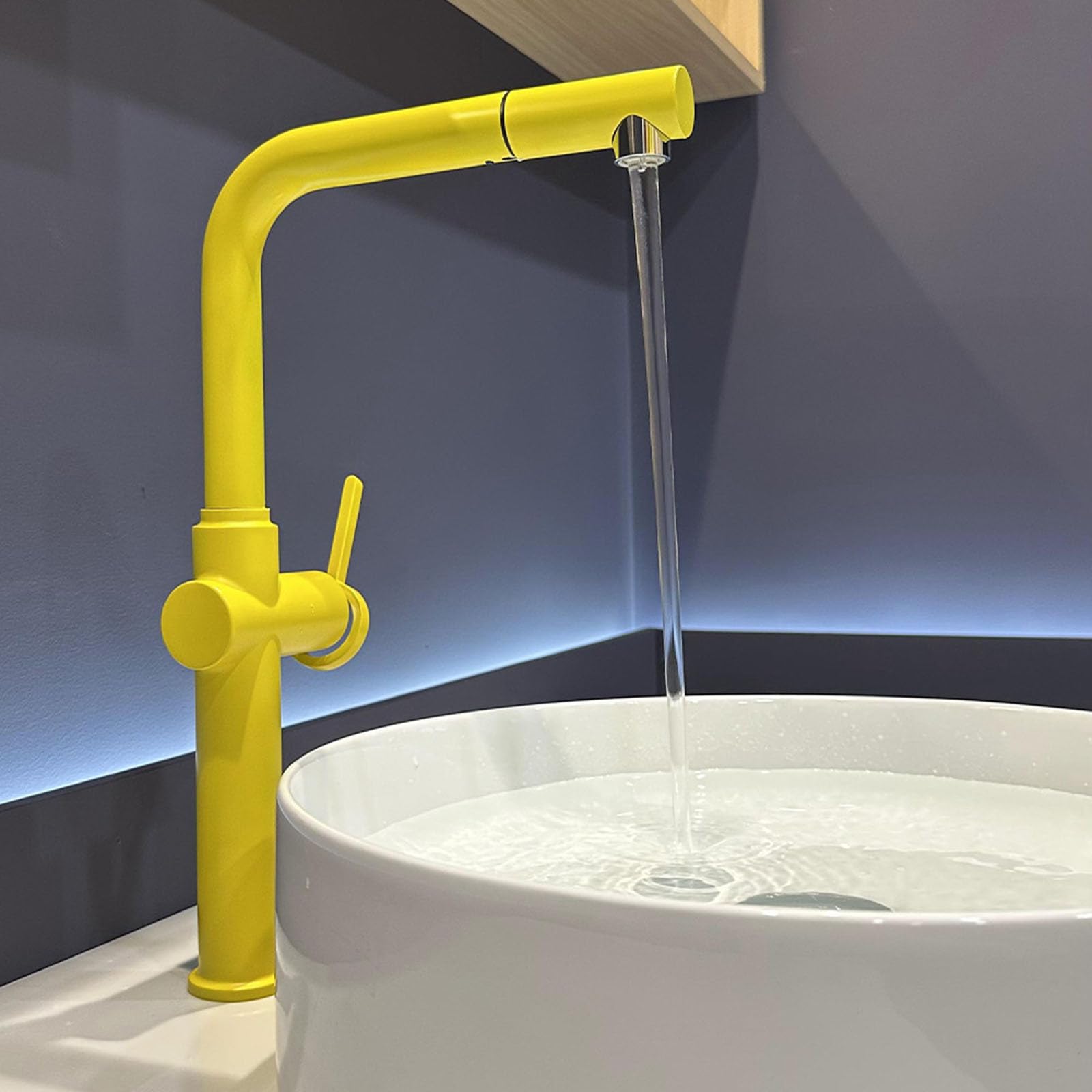 Grifo Cocina Monomando Caño Alto Extraíble 2 Modos Grifo Fregadero Cocina Rotación de 360°,amarillo