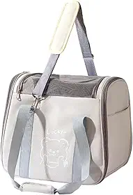 Bolsa de Transporte para Pets Dobrável – Mochila Ventilada com Tela Respirável, Alça Reforçada, Pets pequenos (Bege)