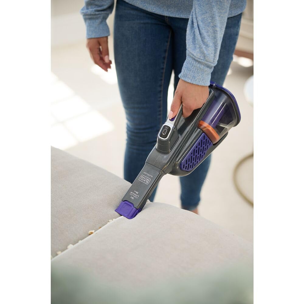 BLACK+DECKER Aspirateur de Table à Main sans Fil, 36W, Technologie cyclonique, 500 ML, 18V, BHHV520BF-QW Bleu/Argent/Titanium
