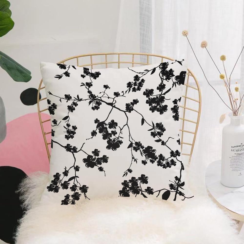 HYMSXW Cushion Cover,Throw Pillow Case Home Decorative for Living Room Bedroom Sofa Chair 20X20 Inch,with beautiful cherry branches. Spring floral print.,Pillowcase 50X50cm