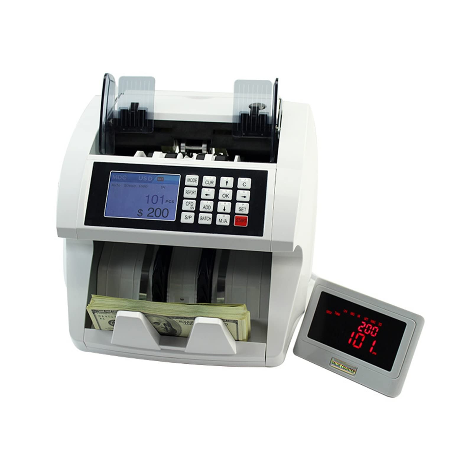 WDSOPK Money Counter Machine with LCD Display Printing Currency Counting Machine Fake Money sorting Machine Mixed Denomination Bill Counter