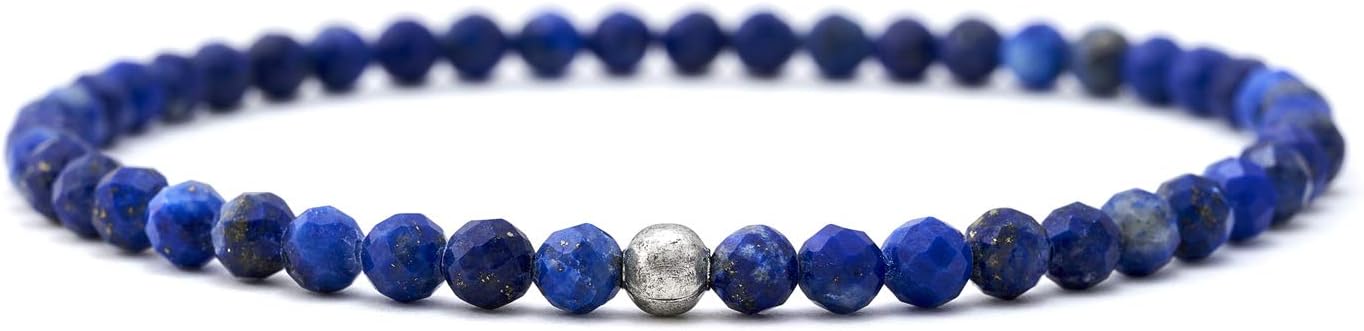 BERGERLIN Real natural stone bracelet - Tested and certified in Germany - Genuine bracelets with 925 Sterling silver pearl and faceted pearls