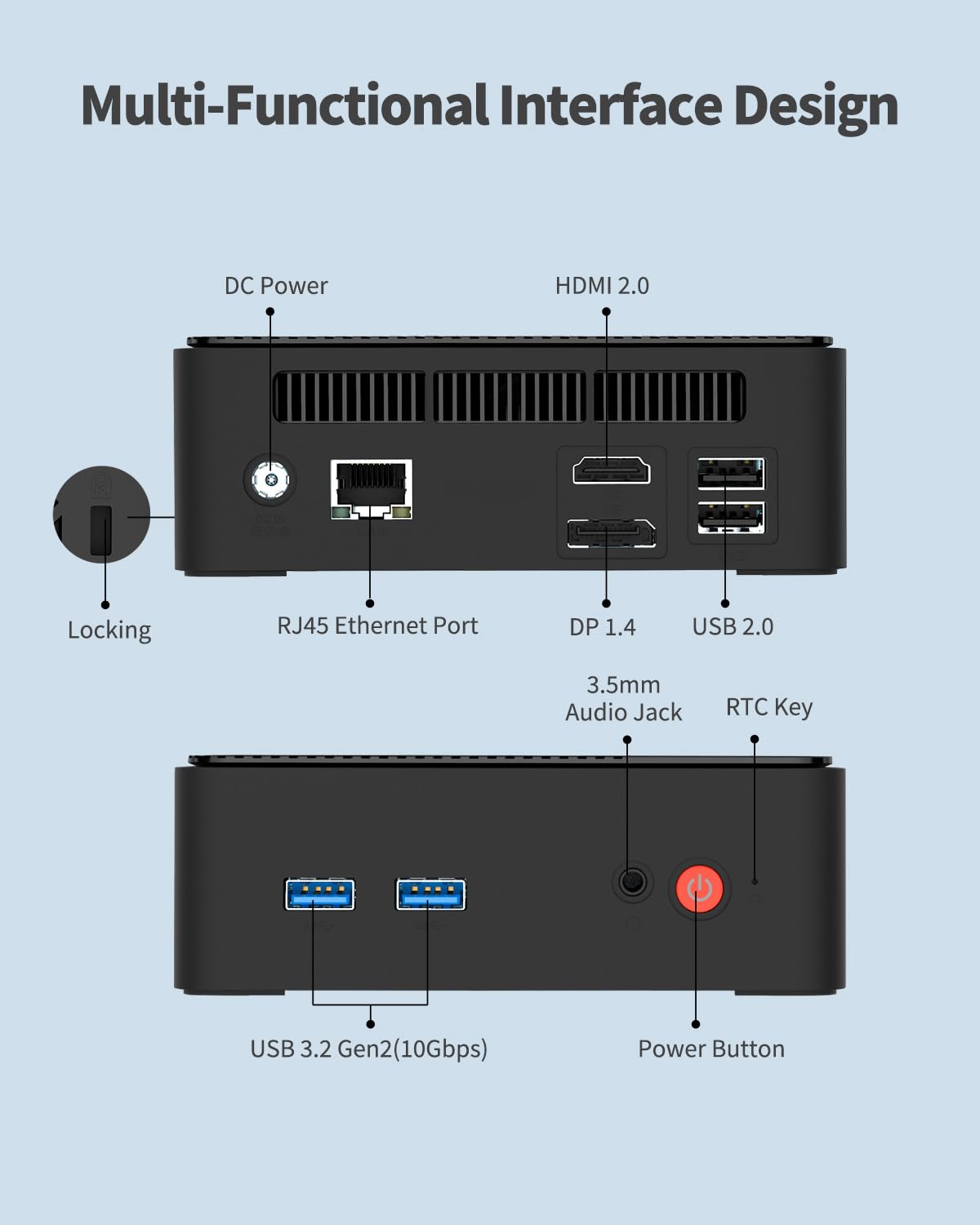 Mini PC, 1 anno Office 365, processore Intel 4-Core N100 (Beat i3-1115G4), 16 GB RAM 512 GB SSD, mini computer desktop Windows 11, doppio display 4K, HDMI/DP/WiFi/BT/Micro PC per studenti di lavoro