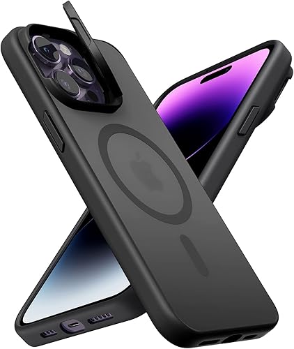 UCASONG Funda magnética para iPhone 14 Pro Max con soporte protector de cámara, probada en caídas de grado militar compatible con MagSafe Funda