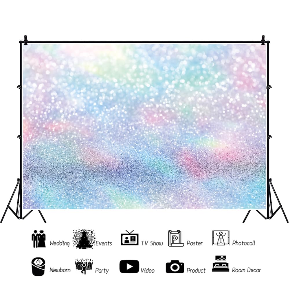 MIRRORANG 3 x 2,5 m Zilveren Glitter Fotoachtergrond Gradiënt Kleur Niet-Pailletten Moderne Abstracte Fotografie Achtergrond Verjaardag Feest Baby Shower Decoratie Banner Volwassen Kind Portret