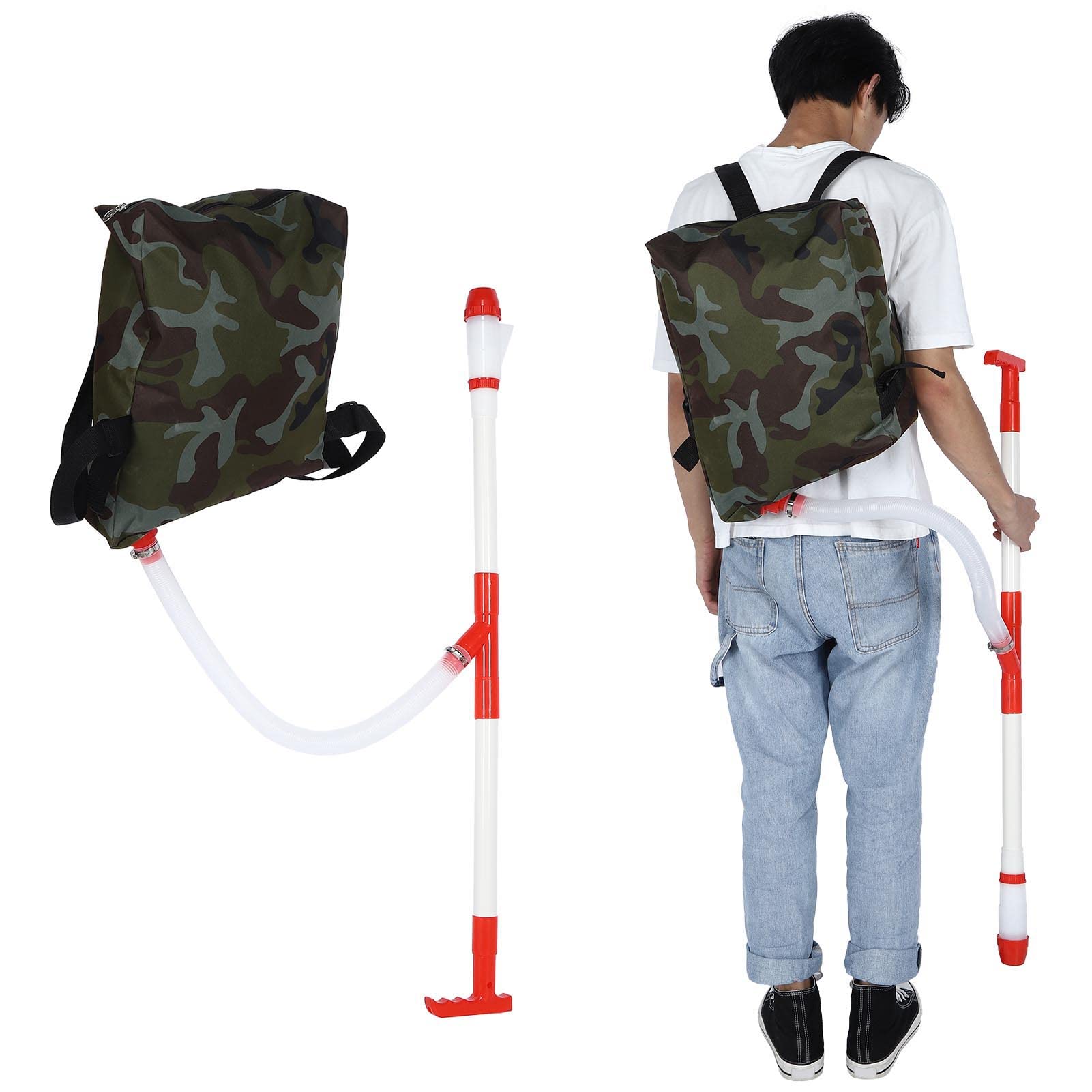 Sorandy Fertilizer Spreader with Bag, 5X Production, 60% Save, Crop Root Fertilizing Tool, Comfortable Grip, Reduce Labor, Knob Adjust, for Corn, Vegetables, Sugar Cane, Fruit Trees, Farm