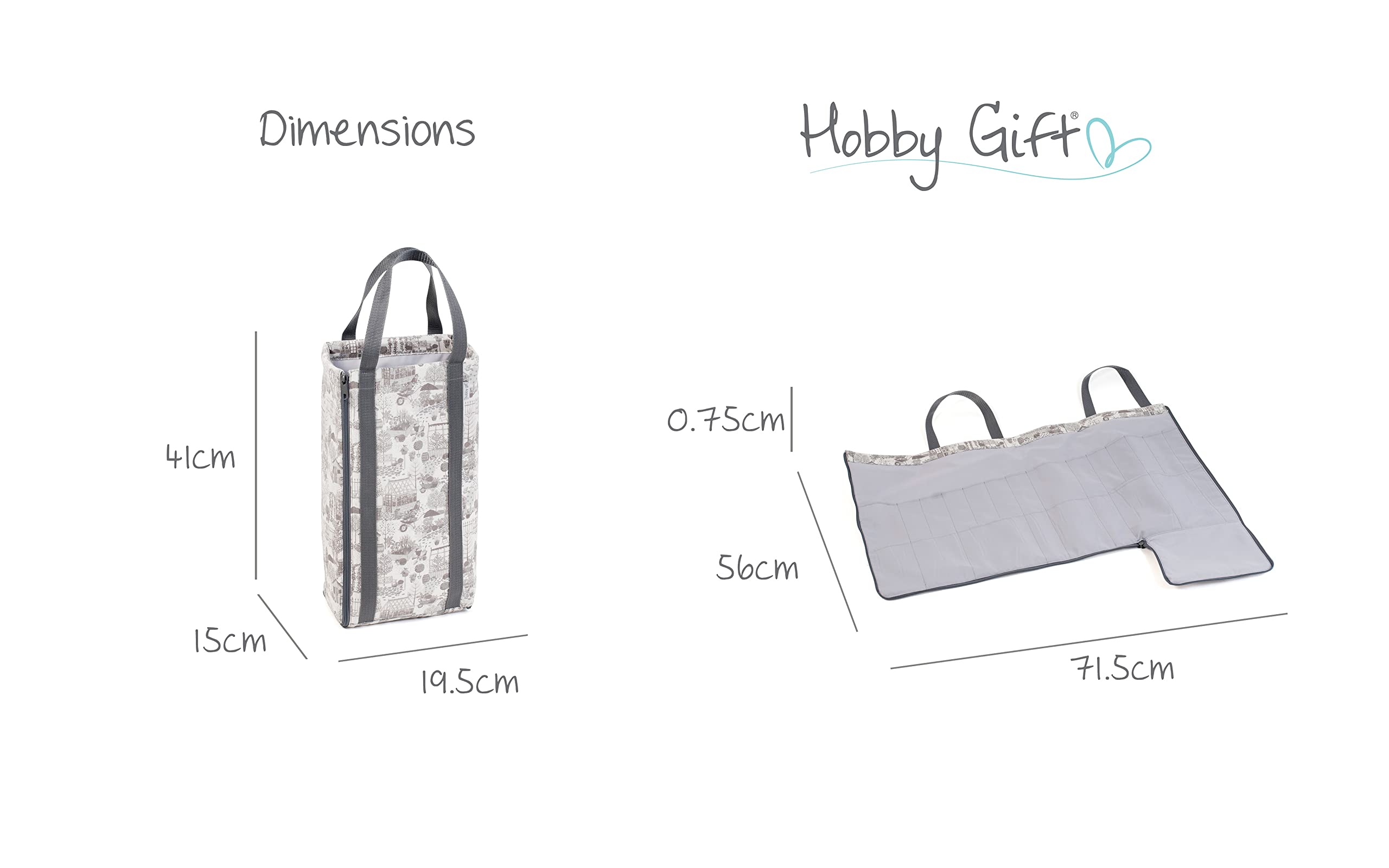 Sac De Rangement Pour Projets De Tricot - Coton, Poche Zippée, œillet Pour Fil, Idéal Pour Aiguilles Jusqu'à 40 Cm