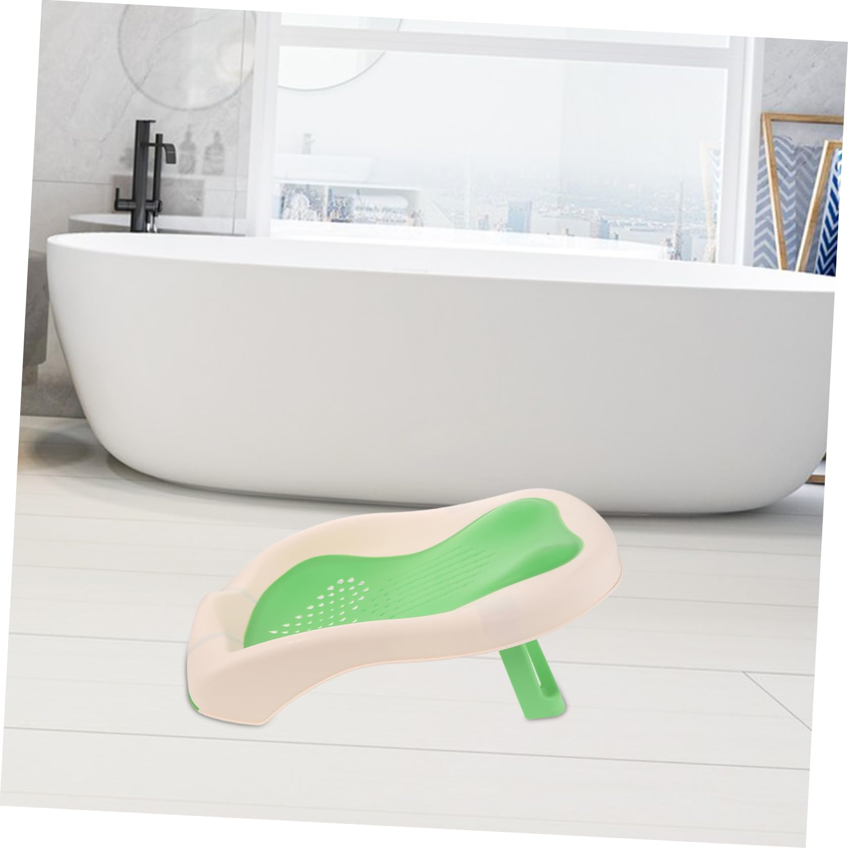 Asiento de Baño para Niño Portátil, Reclinable, Pp Tpe, Verde Claro