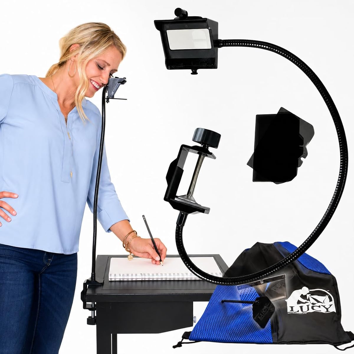 Herramienta de dibujo LUCY Flex con ampliadora de fotos y bolsa de Draw LUCY | Cámara Lucida Accesorio de ampliación de fotos para pintar | Proyector de dibujo LUCY para artistas | Ayuda artística: herramienta de dibujo para artistas