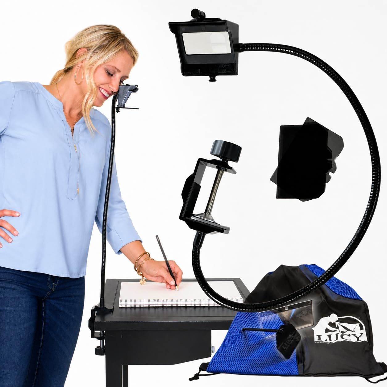 LUCY Flex Drawing Tool with Photo Enlarger & Bag by Draw LUCY | Camera Lucida Photo Enlarging Accessory for Painting | LUCY Drawing Projector for Artists | Artistic Aid - Drawing Tool for Artists
