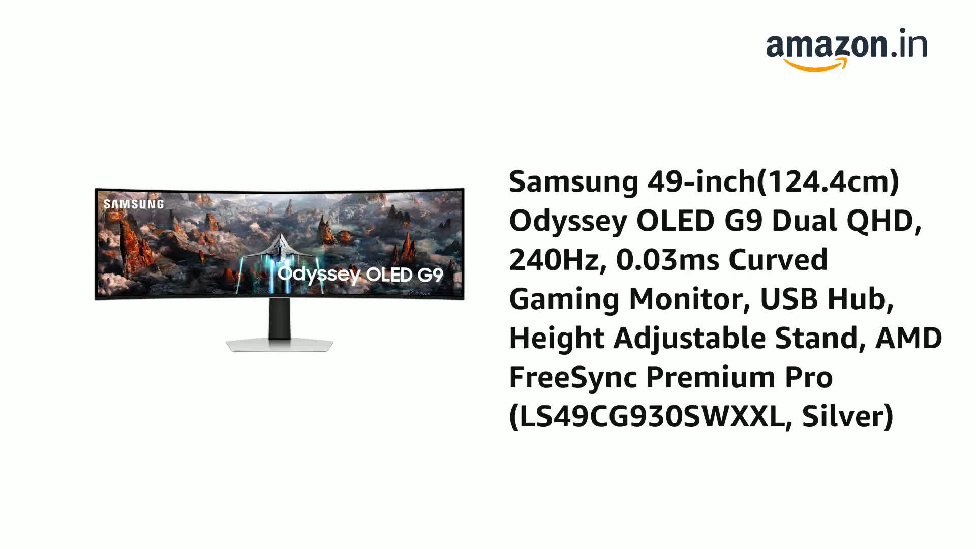 Samsung Odyssey OLED G9 49-inch(124.4cm) Dual QHD 5120 x 1440