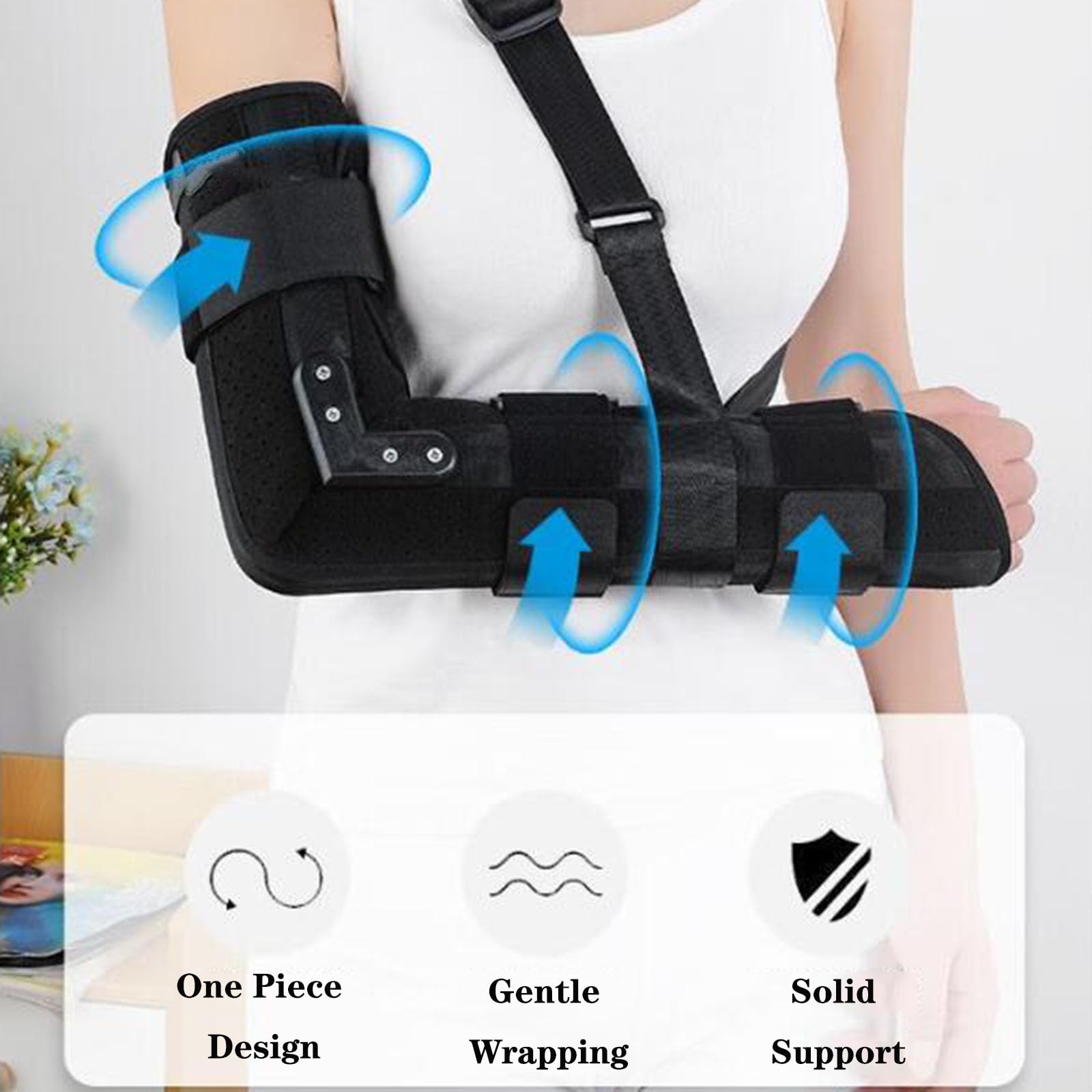 SFKLYU Eslinga del Brazo Inmovilizador de Hombro Soporte del Manguito Rotador Soporte del Inmovilizador del Codo Soporte para Lesiones del Manguito Rotador, Soporte para Brazo, Muñeca, Codo,L