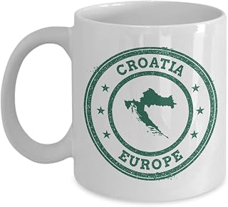 Croatia stamp passport Europe novelty gift idea holiday for women men wife husband coworker friend birthday coffee mug 11 oz