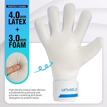 Score Goalkeeper Gloves for Adult & Youth, Professional Goalie Gloves with 4mm + 3mm Latex Palm for Superior Grip, Breathable Negative Cut & Adjustable Wrist Strap
