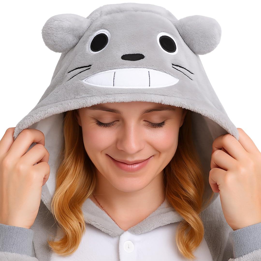 Totoro Combinaison pour adulte - Pyjama Kigurumi câlin unisexe - Tailles S-XL DE/NL/SE/PL Alphanumérique S Regular Baby Yoda