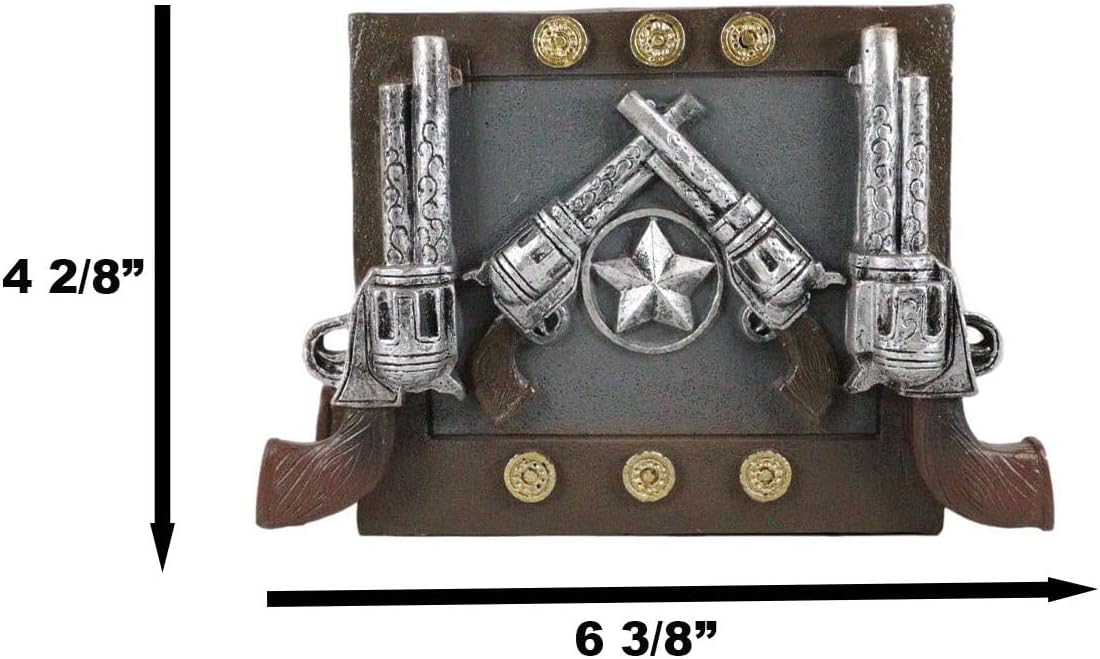 Ebros Rustic Country Wild West Texas Star And Six Shooter Pistols Country Western Cowboy Napkin Holder Decorative Figurine As Kitchen Countertop Dining Table Accent Centerpiece Home Decorative