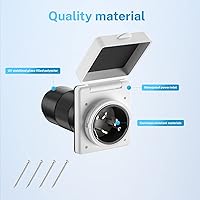 Vista 3 de Kohree 50 Amp RV Plug Twist Lock Inlet, Shore Power Inlet Plug NEMA SS2-50P 125V/250V RV Power Receptacle for Marine Boat Trailer Camper Shed, ETL