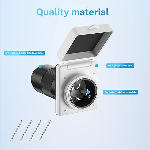 Miniatura 3 de Kohree 50 Amp RV Plug Twist Lock Inlet, Shore Power Inlet Plug NEMA SS2-50P 125V/250V RV Power Receptacle for Marine Boat Trailer Camper Shed, ETL