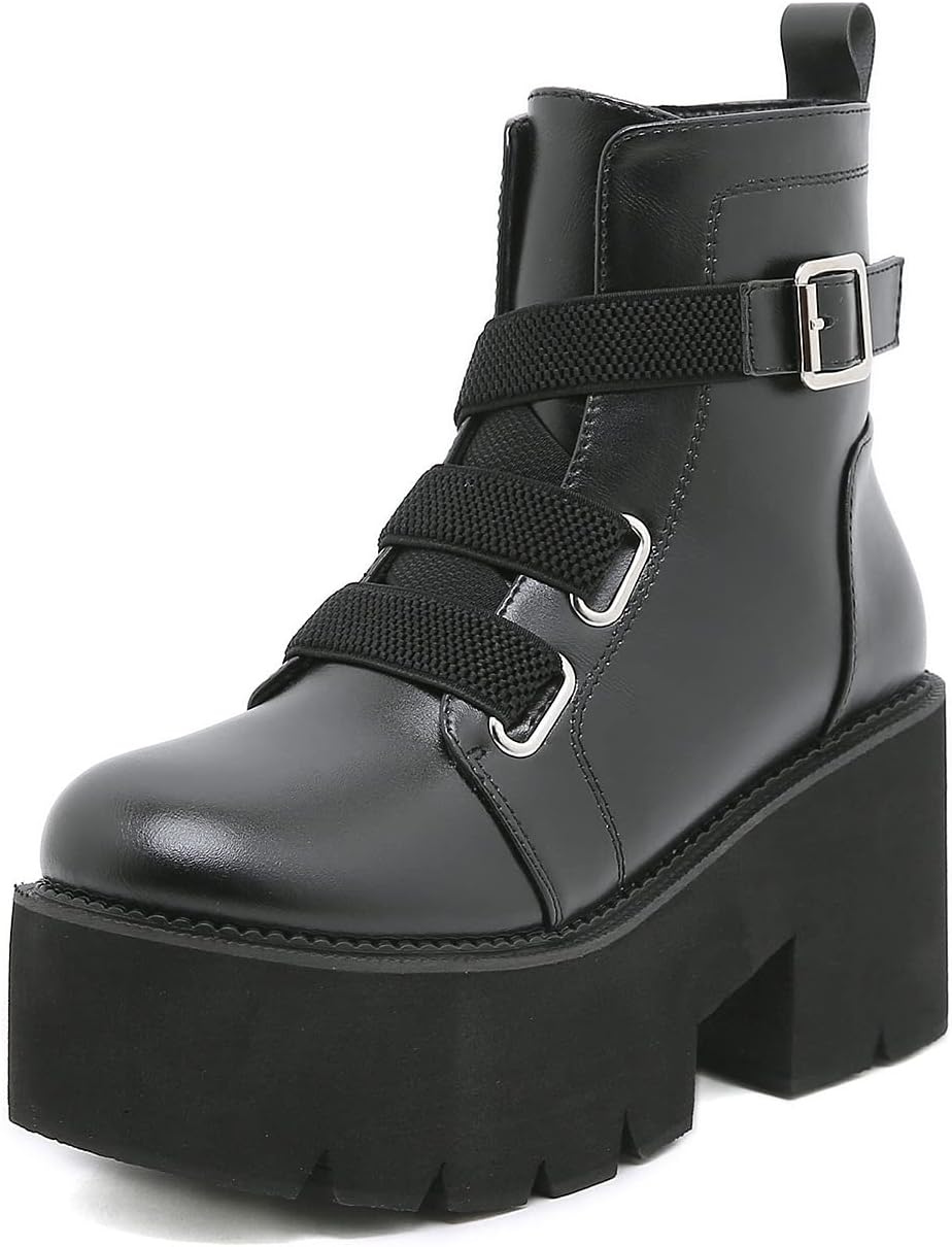 Amazon.co.jp: [GooMaShoes] 厚底ブーツ レディース ハイヒール