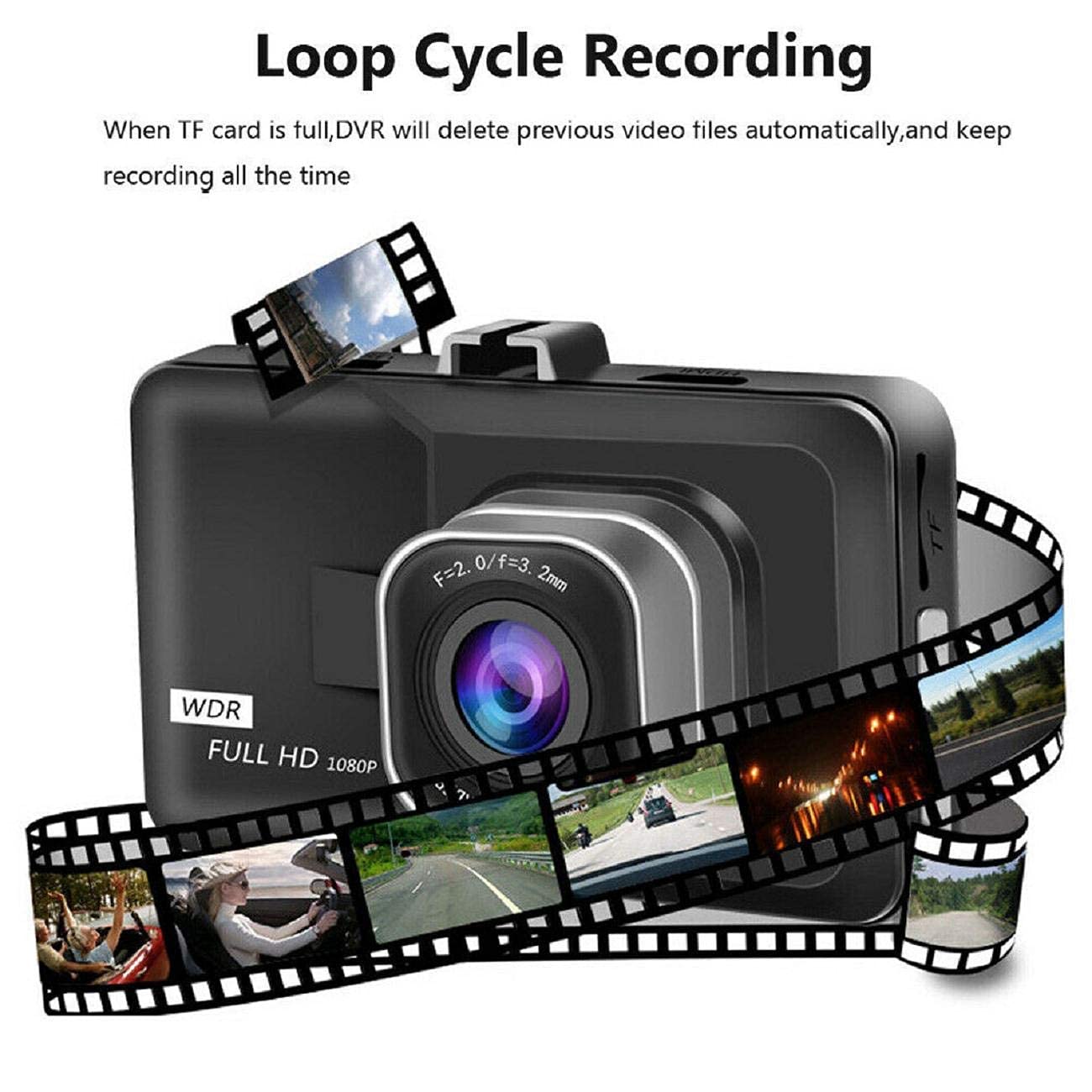 Amazon.com: Car Dash Cam Full HD 1080P Car DVR Dashboard Camera 