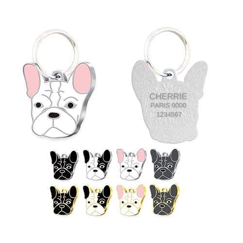 Pet Tag Art French Bulldog - Etiquetas identificativas personalizables para mascotas
