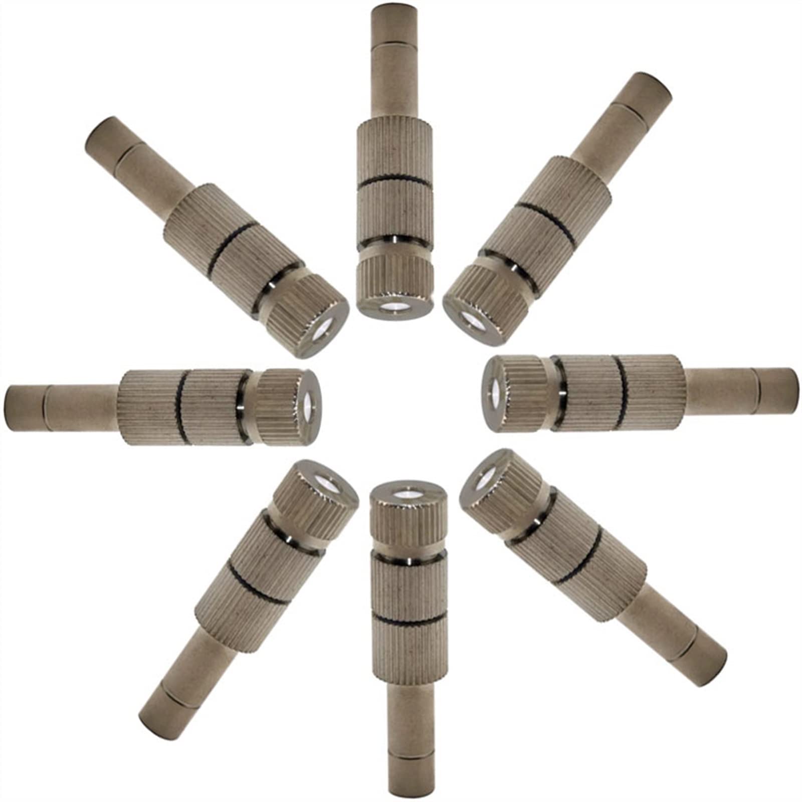 SOHNVWTGD 90PCS Quick Connector Brass Misting Nozzles for Outdoor Cooling System Low Pressure Fogging Spray Head MicroMist Nozzle with 6MM Connection(0.15mm)
